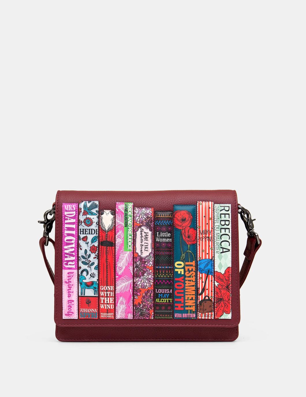 YB238 Cherry Red Bookworm Flap Over Bag