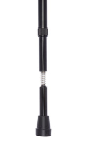 Black Derby Handle Adjustable Stick With Shock Absorber