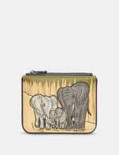 Load image into Gallery viewer, Leather Zip Top Elephant Family Purse
